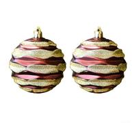 8CM Christmas Ball Ornaments Set for Tree Hanging with 2PCS Each Featuring Metallic Electroplated Surfaces for Holiday Home Decor (Brown)