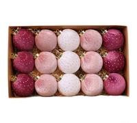 8cm Christmas Tree Ornaments Set Soft Velvet Fabric Ball Decorations Baubles,for Holiday Seasonal Décor, Suitable for Hanging on Trees, Wreaths, or Festive Home Displays(H)