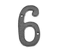 8cm Digital Arabic Numbers Cast Iron House Sign Door Plate, For DIY Cafe Wall Courtyard Decor Creative Signs Retro 3D Metal(6)