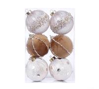8cm for polka Dot Pressure Balls 6pcs for Tree Hanging Decor(Light gold) | Velvet touch for surface, stress relief, safe for kids, foam, festive party favor