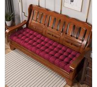 8cm Garden Bench Cushion 2 Seater/3 Seater,100/120cm Thick Bench Seat Cushion Cotton Rectangle Bench Seat Pad for Home Garden Patio Swing (120 * 40cm,Red)