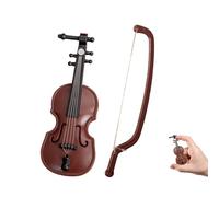 8cm Miniature Violin, Funny Novelty Gag Gift, Tiny Wooden Musical Instrument Model with Stand, Creative Mini Musical Instrument Violin Decor Gifts for Men & Women, Office or House(0.8cm)