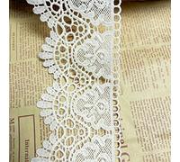 8CM Width Europe Crown Pattern Inelastic Embroidery Lace Trim,Curtain Tablecloth Slipcover Bridal DIY Clothing/Accessories.(4 Yards in one Package) (Cream)