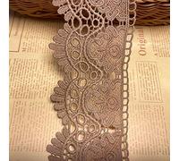 8CM Width Europe Crown Pattern Inelastic Embroidery Lace Trim,Curtain Tablecloth Slipcover Bridal DIY Clothing/Accessories.(4 Yards in one Package) (Camel)