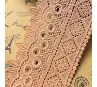 8CM Width Europe Rome Pattern Inelastic Embroidery Lace Trim,Curtain Tablecloth Slipcover Bridal DIY Clothing/Accessories.(2 Yards in one Package) (Peach)