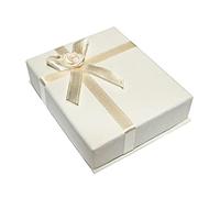 8cm x 6.5cm Cream Box Bracelet Pendant Necklace Cardboard Storage Case Jewellery Presentation Organizer 1 box
