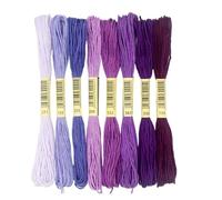 8color/Set Cross Stitch Thread 6 Strand Polyester Cotton Embroidery Floss Threads Gradient Color Sewing Accessories Ideal for Arts & Crafts(Color3)