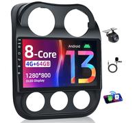 [8core 4+64GB] Android 13 Car Radio Stereo for Jeep Patriot Compass 2010 2011 2012 2013 2014 2015 2016 - Touchscreen Replacement with Bluetooth Backup Camera Wireless CarPlay Android Auto 5GWIFI