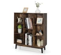 8Cube Storage Bookcase Wooden Bookshelf Side Cabinet Freestanding Display Rack COSTWAY Brown One Size