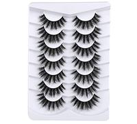 8D Fluffy Synthetic Mink False Eyelashes Lightweight False Eyelashes Cat Eye Lashes 7 Pairs