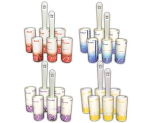 8er Set Lint Roller Incl. 16 Replacement Rollers Animal Hair Remover