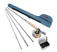 8Fans Fly Fishing Rod and Reel Combos with 4-Sections Portable Fly Rod and CNC-machined Aluminum Alloy Fly Reel,Fly Fishing Complete Starter Package (9ft 3/4wt)