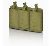 8FIELDS Tactical Laser-Cut Triple AR-15 MOLLE Magazine Placard/Pouch - 1000D Nylon, Holds 3 Mags, Bungee Retention, Mounts to Plate Carrier, Chest Rig & Tactical Vest/Olive Darb