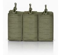8FIELDS Tactical Laser-Cut Triple AR-15 MOLLE Magazine Placard/Pouch - 1000D Nylon, Holds 3 Mags, Bungee Retention, Mounts to Plate Carrier, Chest Rig & Tactical Vest/Ranger Green