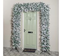 8Ft (2.30M) Samuel Alexander Single Door Snow Flocked Christmas Tree Flat Top Arch With 2000 Tips
