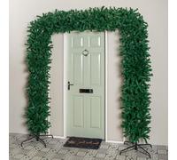 8Ft (2.35M) Samuel Alexander Double Door Plain Green Flat Top Christmas Tree Arch With 2000 Tips
