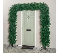 8ft (2.35m) Samuel Alexander Double Door Plain Green Flat Top Christmas Tree Arch with 2000 Tips
