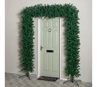 8Ft (2.40M) Samuel Alexander Single Door Plain Green Flat Top Christmas Tree Arch With 2000 Tips