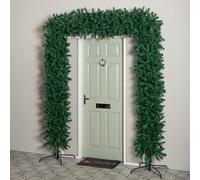 8ft (2.40m) Samuel Alexander Single Door Plain Green Flat Top Christmas Tree Arch with 2000 Tips