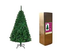 SHATCHI 8ft/2.4m Green Bushy Imperial Pine Artificial Deluxe Christmas Tree Hinged Branches 1396 Pencil Point Tips with Metal Stand Xmas Home Decorations