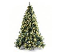 8Ft/2.4M Pre-Lit Kentucky Pine Luxurious Artificial Green Christmas Tree Bushy Xmas Holiday Home Decoration With Long life Energy Saving Warm White LED Lights Last Up To 50,000 hrs