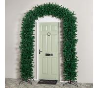 8ft (2.50m) Samuel Alexander Single Door Plain Green Christmas Tree Arch with 2000 Tips