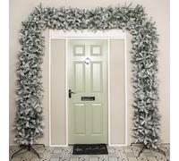 8ft (2.55m) Double Door Artificial Snow Flocked Christmas Tree Arch in Green with 2000 Tips
