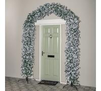8ft (2.60m) Samuel Alexander Double Door Snow Flocked Christmas Tree Arch with 2000 Tips