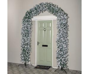 8Ft (2.60M) Samuel Alexander Double Door Snow Flocked Christmas Tree Arch With 2000 Tips