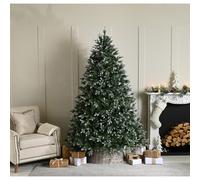 8ft Belvedere Pine Christmas Tree Artificial - White Frosted Green 1613 Tips