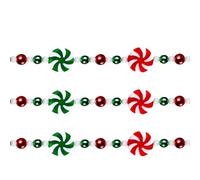 8ft Christmas Candy Garland, Red White Peppermint Candy Cane Beaded Garland for Hanging Holiday Decor(Red and Green)