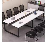 8FT Conference Room Table for 10 People, Meeting Seminar, Large Rectangle Training With Strong Metal Frame, Modern Boardroom for Office A 160x100x74cm