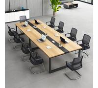 8FT Conference Table for 10 - Large Rectangle Meeting Table Modern Sturdy Metal Frame Ideal for Office Seminar Boardroom Collaborative Spaces - 240x100x74cm