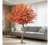8FT Deluxe Artificial Autumn Maple,Red Orange Foliage Fall Decorations