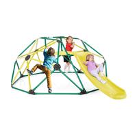8FT Dome Climber Kids Toddler Climbing Frame w/ Slide & MetaL Structure