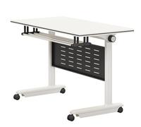 8ft Folding Conference Table Modern Office Boardroom Desk with Silent Iron Wheels Ideal for Meetings Classroom and Event Spaces - Versatile Easy to Move