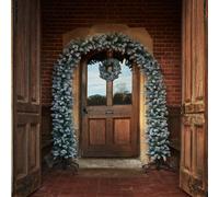8Ft Frosted Effect Artificial Christmas Tree Arch - Green