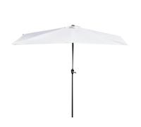 8ft HalfPatio UmbrellaAdjustable Height Waterproof Outdoor Umbrella for Garden & Balcony Sun ProtectBei 270x150cm (9x5ft)