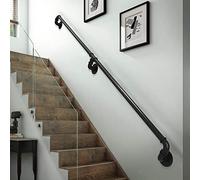 8ft Industrial Stair Railing - Durable Indoor/Outdoor Grab Bar il Kit for Steps & Stairs Water Pipe Design Perfect Safety Solution for Home & Business