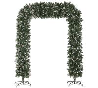 8ft Pinecone Christmas Tree Arch Artificial - White Frosted Green 1800 Tips