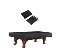8ft Table Cover - 245x140x20cm Waterproof Pool Tables Protector | Easy To Install 210D Oxford Billiard Table Cover For Patio Furnitures, Outdoor Black/Silver Dust Covers
