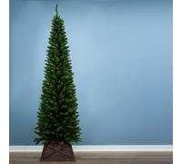 (8ft, Unlit) The Green Pencil Christmas Tree | 4ft-8ft | Unlit or Pre-lit | Christmas Tree World