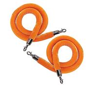 8ft Velvet Stanchion Rope Set - 2 Pcs Blue Crowd Control Barriers with Silver Hooks for Queue Poles Safety Barriers for Events Red Carpet Queue Management