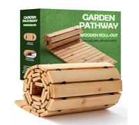 8FT Wooden Garden Pathway,Outdoor Roll Out Cedar Straight Walkway,Weather-Resistant Outdoor Patio Path Garden Boardwalk,Wedding Party Pathways