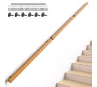 8ft Wooden Stair Railing Indoor,Hand Rails for Indoor Stairs,Non-Slip Safety Guardrail Railing for Elderly, Children, Kindergarten, Indoor Home, Outdoor Garden, Corridor, Loft, Deck （ 3 Sections ）