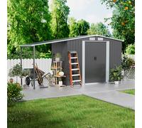 (8FT x 6FT) Metal Garden Shed Storage Shed House with Extended Roof