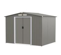 8FT x 6FT Metal Storage Shed Tool Shed W/ Double Doors & Foundation