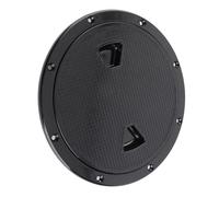 8in ABS Round Black Deck Plate Plastic Hatch Cover, Anti-UV Corrosion Resistant Boat Inspection Hatch Cover with Non Slip for Marine Boat RV