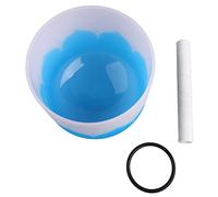 8in Crystal Singing Bowl, Quartz Frosted Bowl for Heart Chakras, Healing Mediation Sound Ideal for Yoga Buddhism (Blue A Note