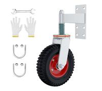 8in Fence Gate Wheel, Swivel Castors with Screws, Spring-Loaded Shock Absorber Tubular Gate Rollers, Wheel with Robust Suspension, For Tubular Gates, Metal Gates, Fence Gates, 600 Pound Load Capacity